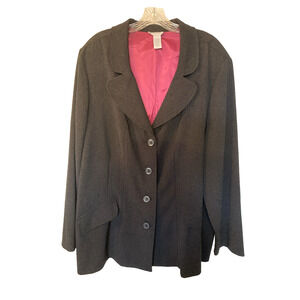 Avenue Women’s Blazer Dark Gray Size 28 Stretch Business Casual Plus Size Y2K